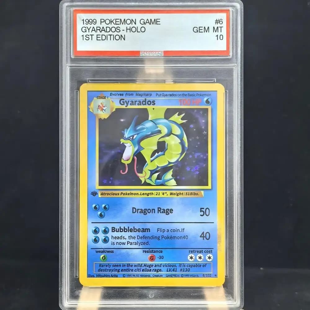 Carta Proxy DIY 1999 POKEMON GAME GYARADOS-HOLO 1ST EDITION 6 GEM MT 10 Rating Card 10 Etichette per Carte Carte Regalo Giocattoli
