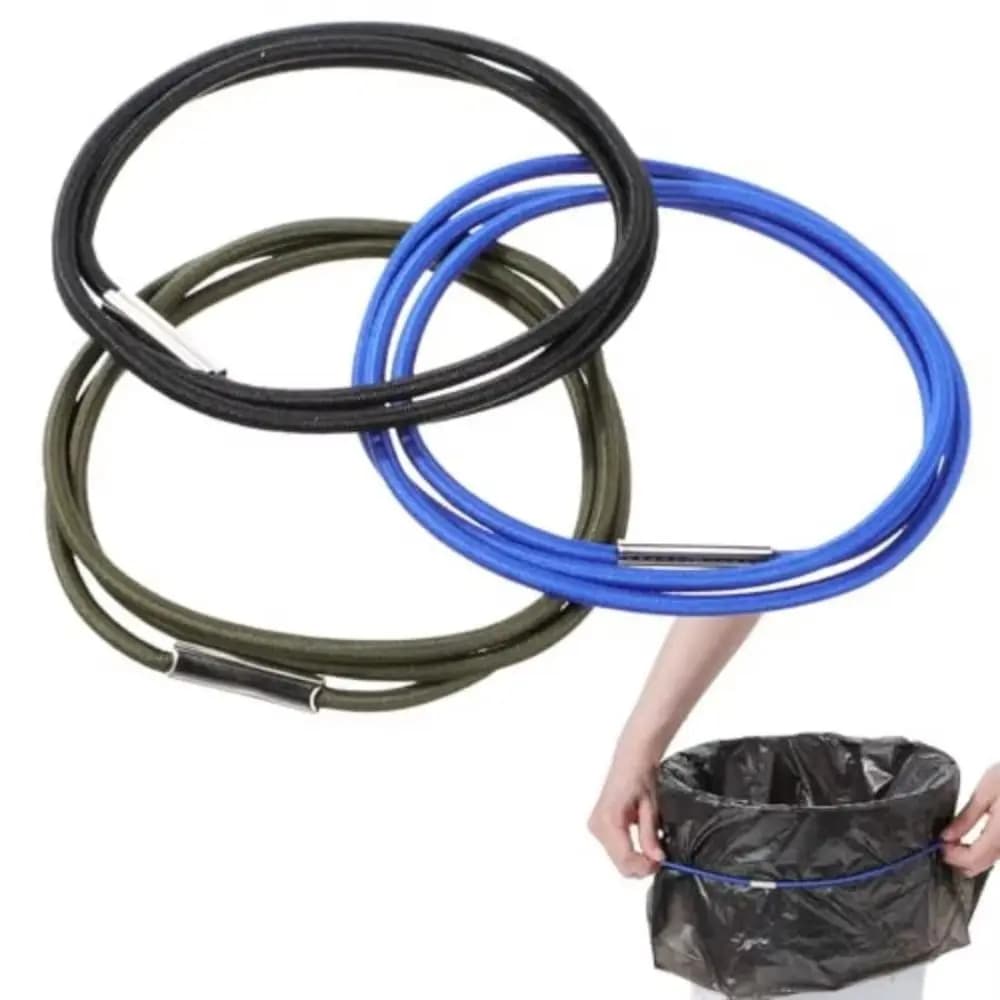 3 Pezzi di Fasce Multifunzionali Colorate per Pattumiere, Elastici in Gomma Durevoli e Regolabili per Bidoni della Spazzatura, Uso Domestico