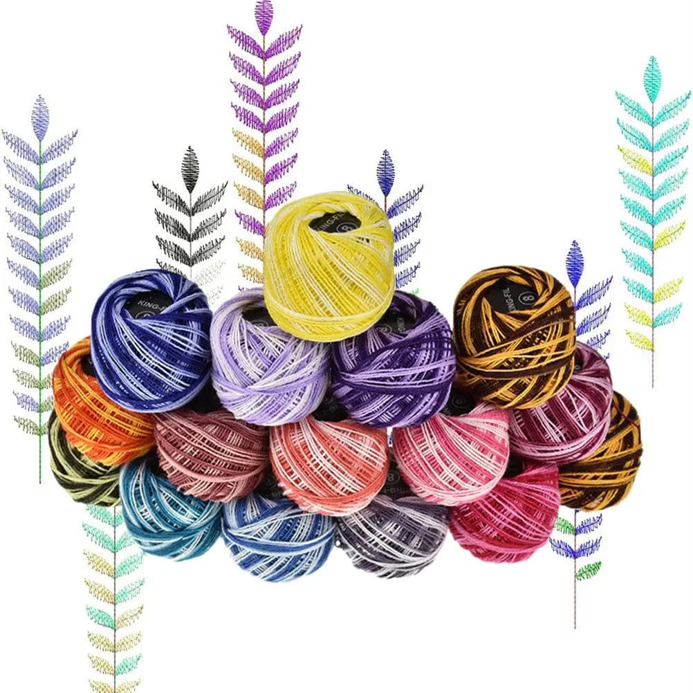 16 Color Polyester Embroidery Thread Set Cross Stitch Sewing Machine Needlework Craft Glitter Glamour DIY Manual Sewing Thread