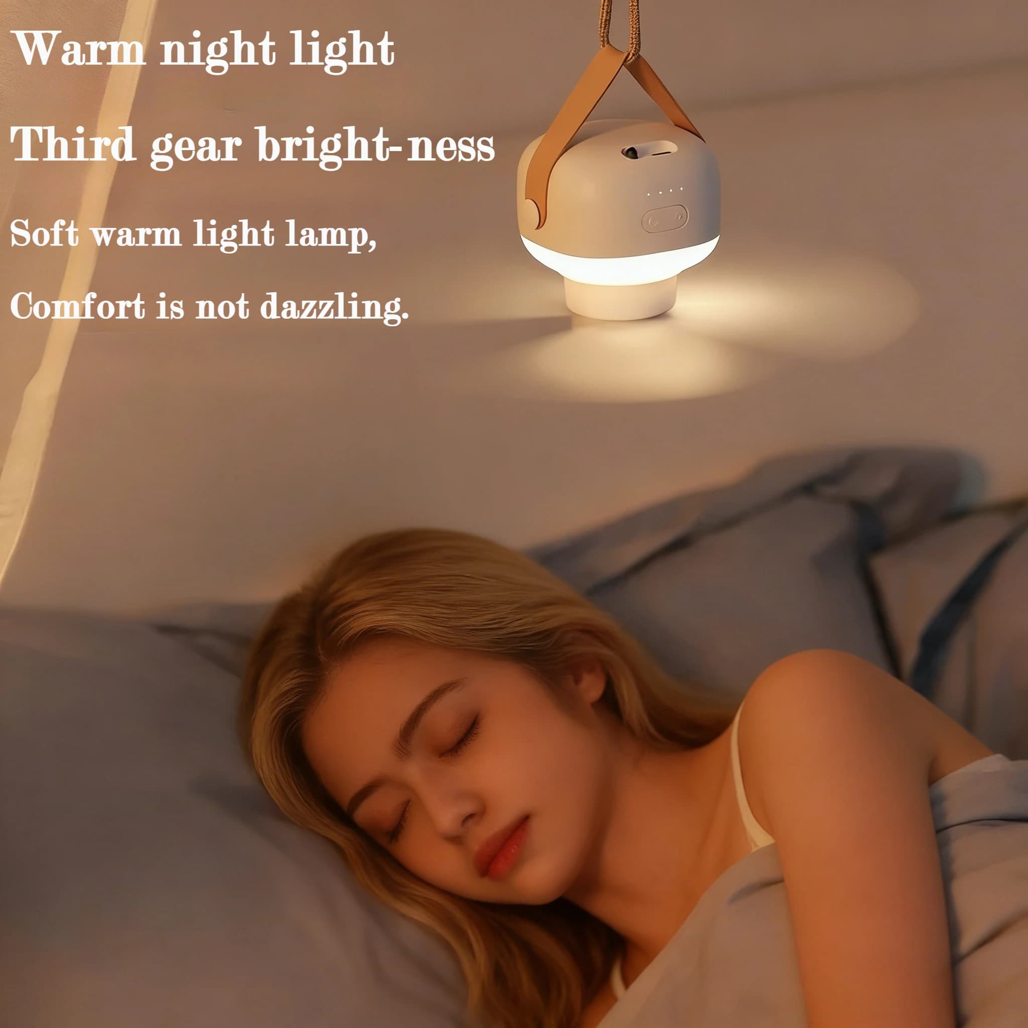 Ventilatore da Soffitto Portatile Ricaricabile con LED, Lampada Notturna, Ventilatore da Tenda con Telecomando per Casa e Esterni