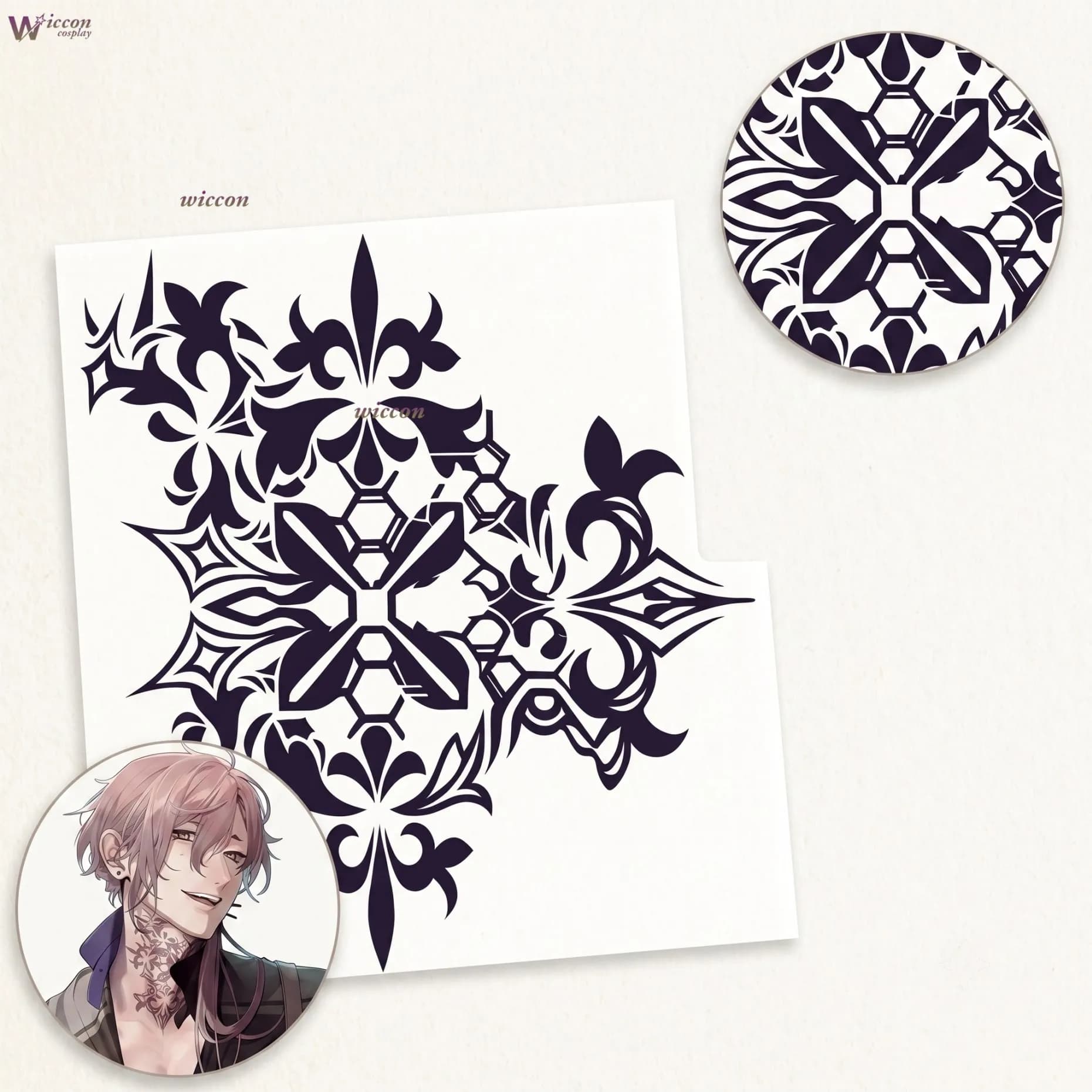 NebulaCloak Scien Cos Chest Tattoo Sticker Virche Evermore Waterproof Temporary Body Mark Cosplay Prop Game Cos Event Comic