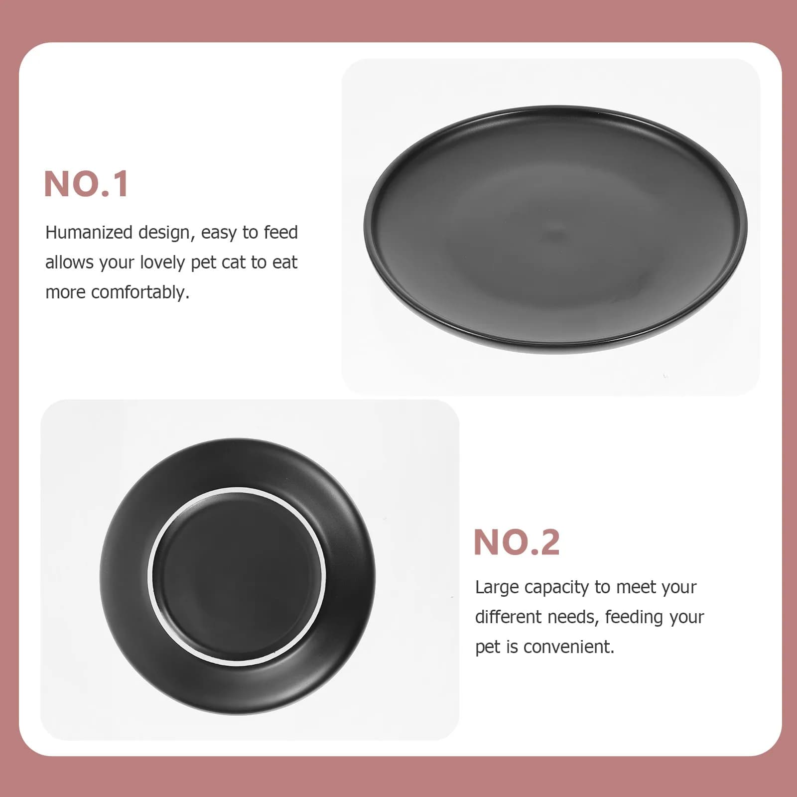 Smooth Ceramic Cat Bowl Shallow Ergonomic Design Safe for Whiskers Large Food Capacity Pet Feeding Dish Ideal for Daily Use