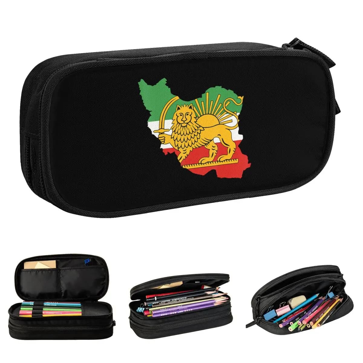 Astuccio portapenne Shir O Khorshid Persia Lion And Sun Iran per ragazze e ragazzi, porta penne per studenti, accessori regalo per la scuola