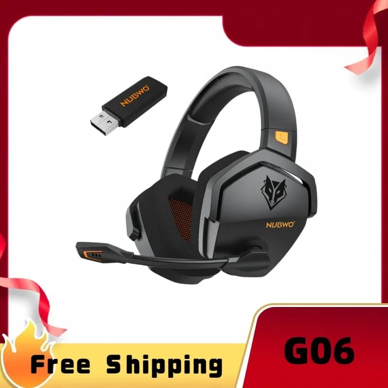 NUBWO G06 Double Headphone Wireless Microphone PS5 PS4 PC Mobile Switch 2.4GHz Bluetooth 5.3 Headphones Party Gift
