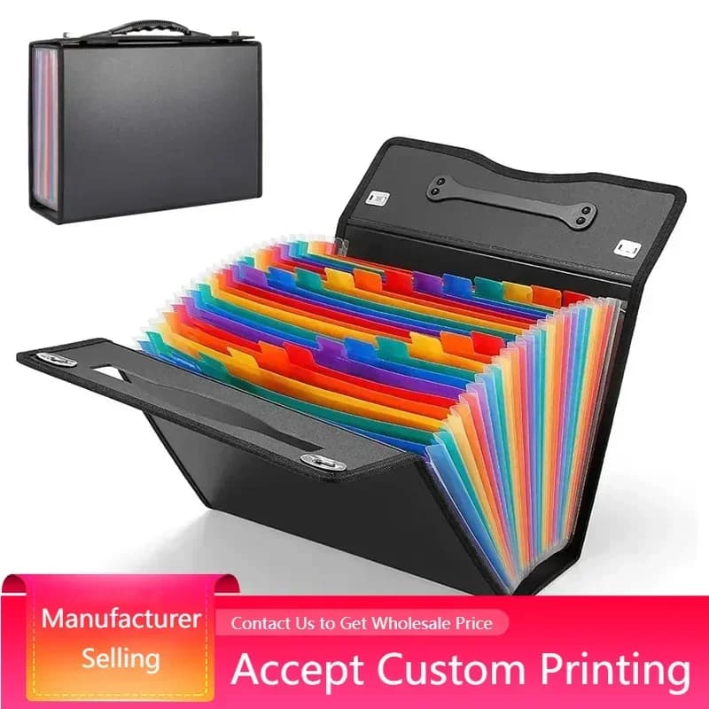 File Folder Organizer 24 Pockets Expanding File Folder Accordian Plastic A4 Letter Size Document Receipt Organizer File Case