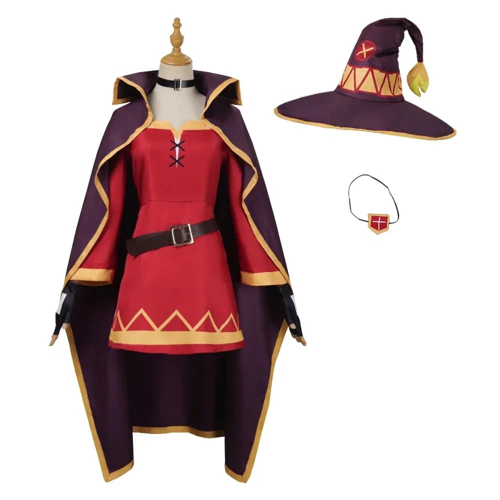 Anime Megumin Cosplay Costume Women Sorceress Dress Outfits Megumin Cos Wig Halloween Cos Costumes