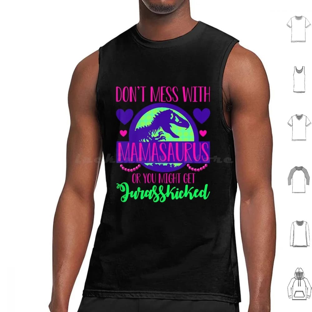 Mamasaurus Jurasskicked Dinosauro Carino Mamma Vita Stampa Madre Mamma Mamme Regalo Figlio Figlia Canotte Gilet Senza maniche Netflix