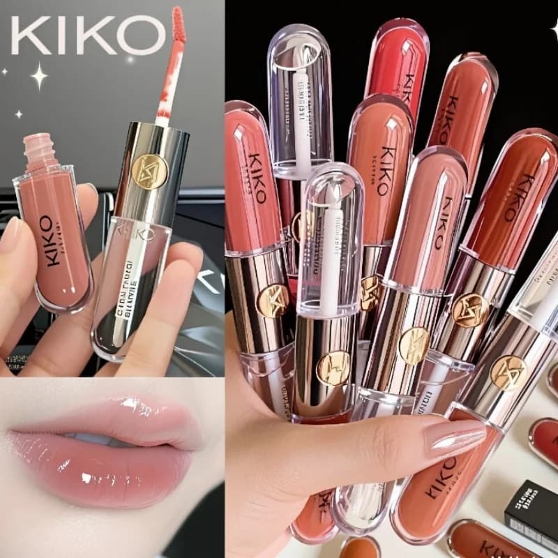 Brand 3D Double Headed Lipstick Transparent Mirror Lip Gloss Non Fading Oil Sexy Rich Lip Gloss Milk Tea Bean Paste Naked Makeup