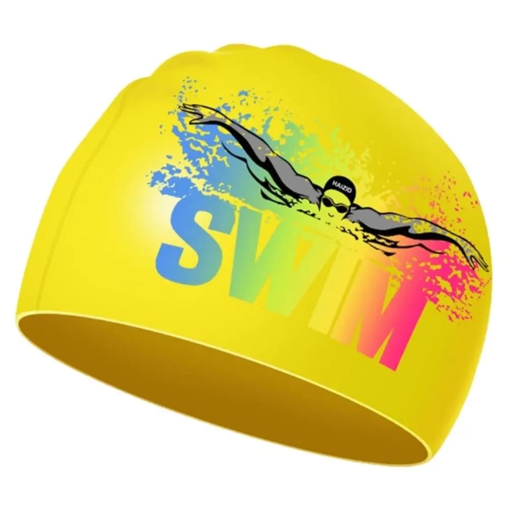 Swimwear in Silicone Waterproof Lightweight for Long Hair with Letters, Silicone Elastic Swimming Head, Elastic Diving Head, Swimming Head