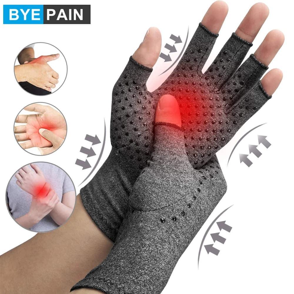 1 paio di guanti per artrite a compressione, supporto per il polso, sollievo dal dolore articolare, tutore per le mani, donna, uomo, terapia, polsino, guanti a compressione