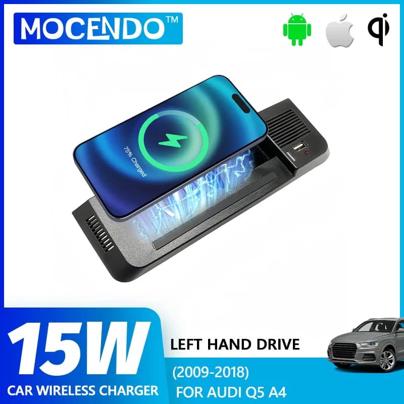 Caricabatterie wireless veloce per auto per Audi A4 B8 B9 A4 Allroad A5 S5 RS5 Q5 SQ5 adattatore per supporto per telefono supporto mobile ricarica per auto