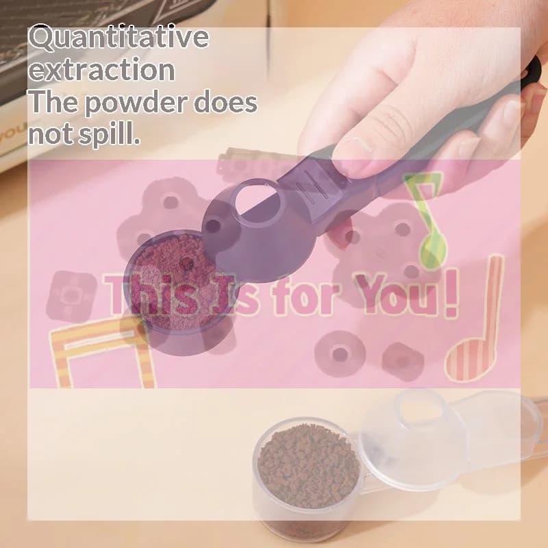 【MA】Creative Sliding Leakproof Coffee Scoop Protein Powder Measuring Spoon With Funnel & Hanging Hole For Kitchen Bar Gym Trave