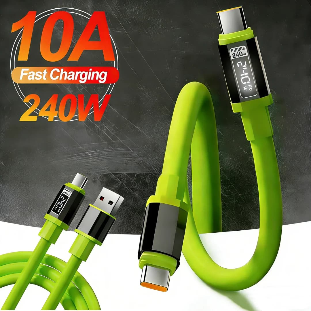 Cavo di ricarica super veloce da 240W PD ad alta potenza per iPhone 17 16 15 14, cavo di ricarica USB-C per Samsung Xiaomi