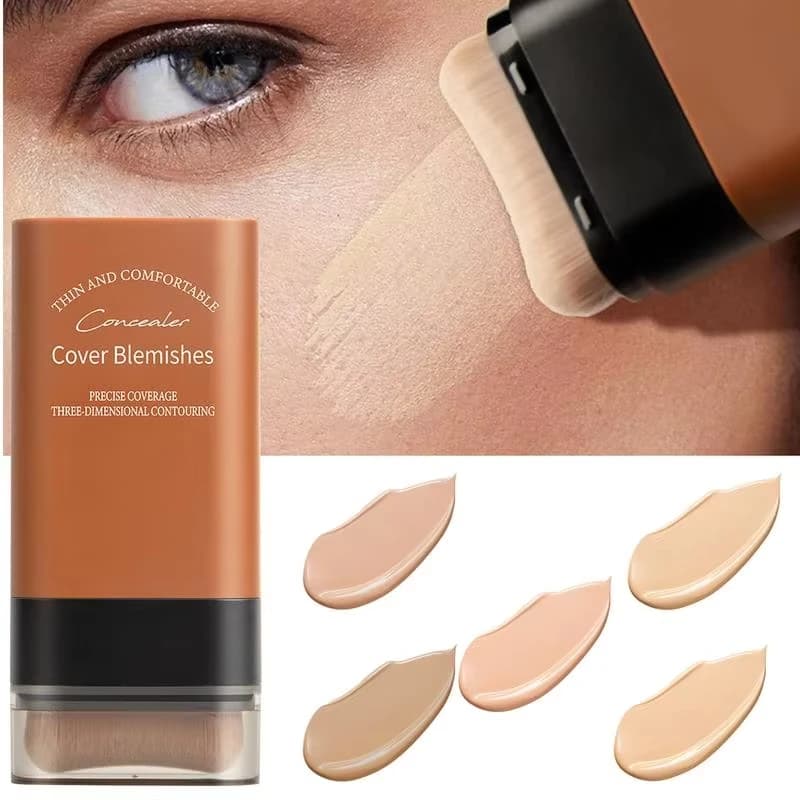 Matte foundation Cream Stick Multipurpose Rubber Makeup Full cover Waterproof Duration Oil control cover Base for acne With brush