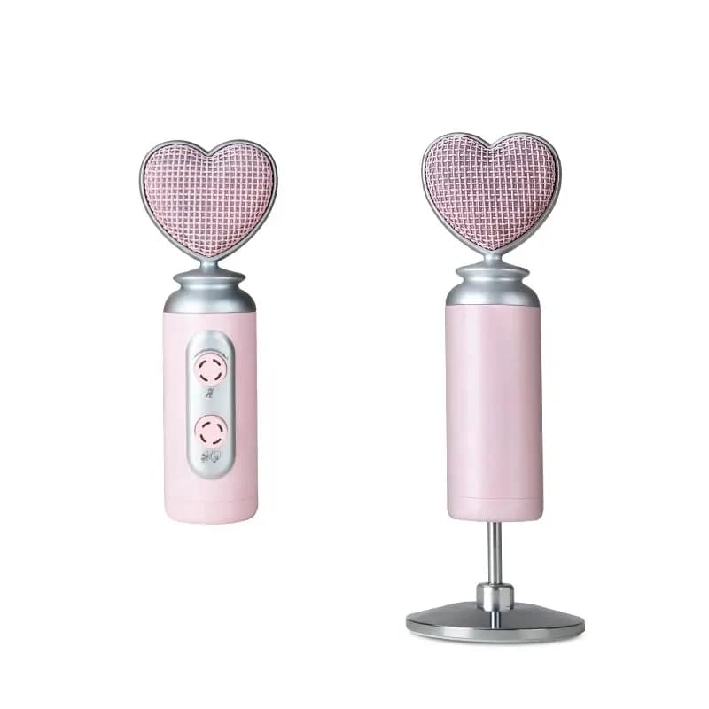 Microfono a Condensatore USB Rosa con Riduzione del Rumore Professionale per Telefoni Cellulari