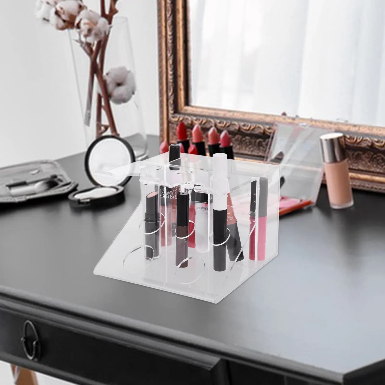 Transparent acrylic shaver holder, multifunction desk organizer, bathroom makeup brush holder, various accessories organizer