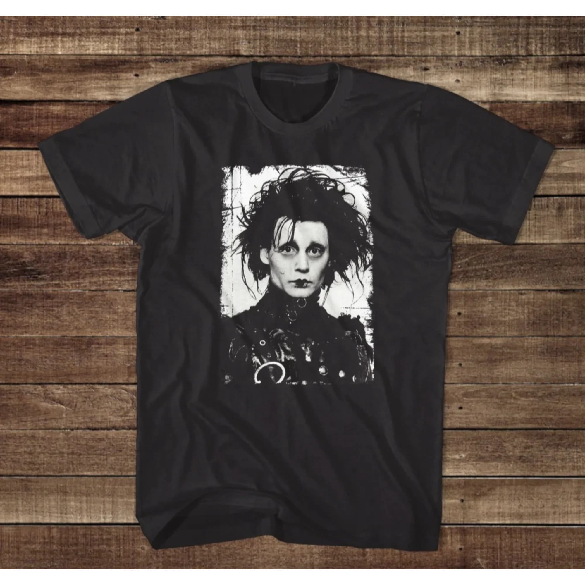 T-shirt da uomo con grafica cinematografica Camicia vintage Tim Burton Johnny Depp Tshirt Retro anni '90 Abbigliamento Tee Unseix Oversize Top