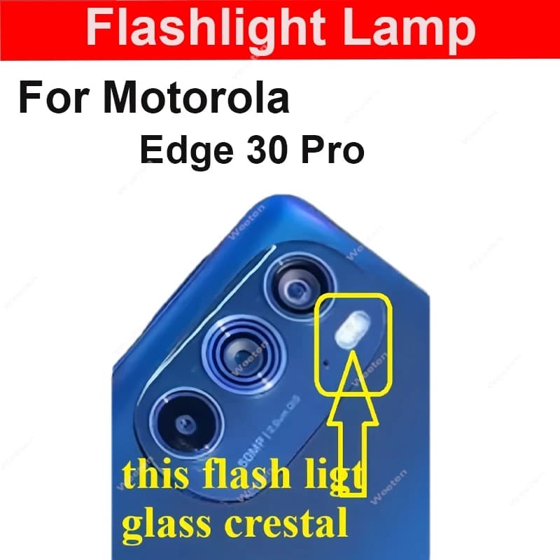 Copertura della luce della lampada Flash posteriore per Motorola Moto Edge 30 Pro parti di riparazione della staffa del supporto dell'anello della copertura della lampada della torcia della fotocamera posteriore