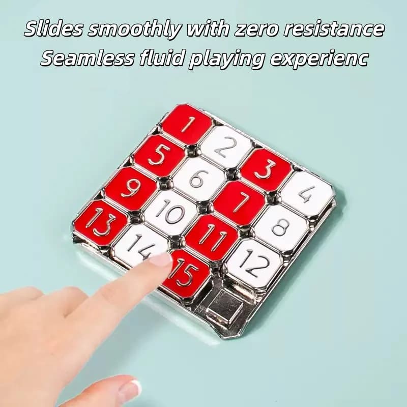 Metal Sliding Puzzle Board Number Puzzle Mini Portable Brain Teaser Stress Relief Fun Creative Novelty Learning Gift Adult Prize