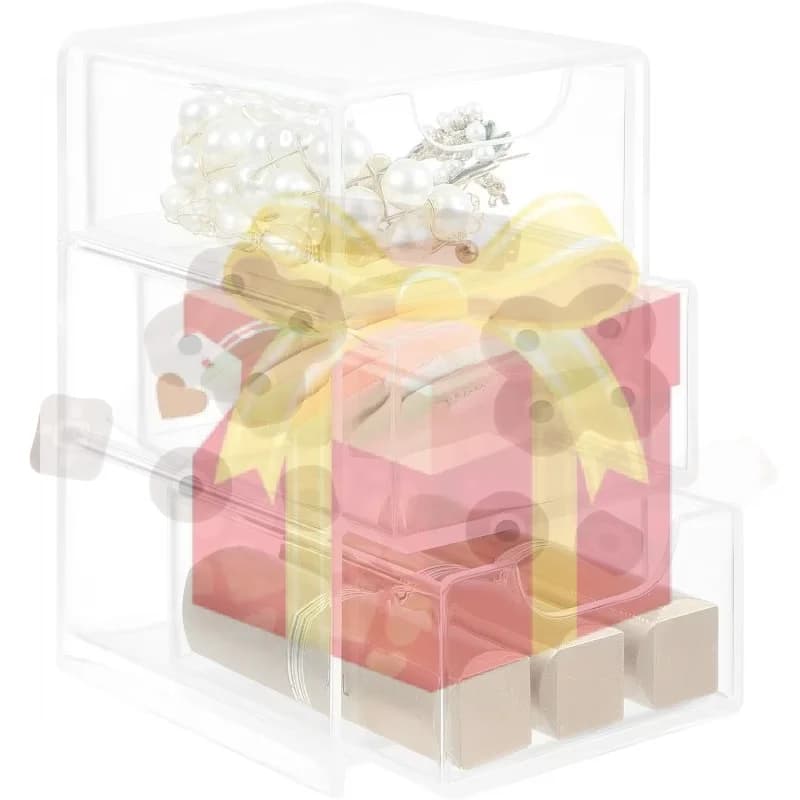 【HG】3-Tier Clear Acrylic Drawers Storage Box Desktop Small Item Storage Perfect For Storing Jewelry Cosmetics Hair Accessories