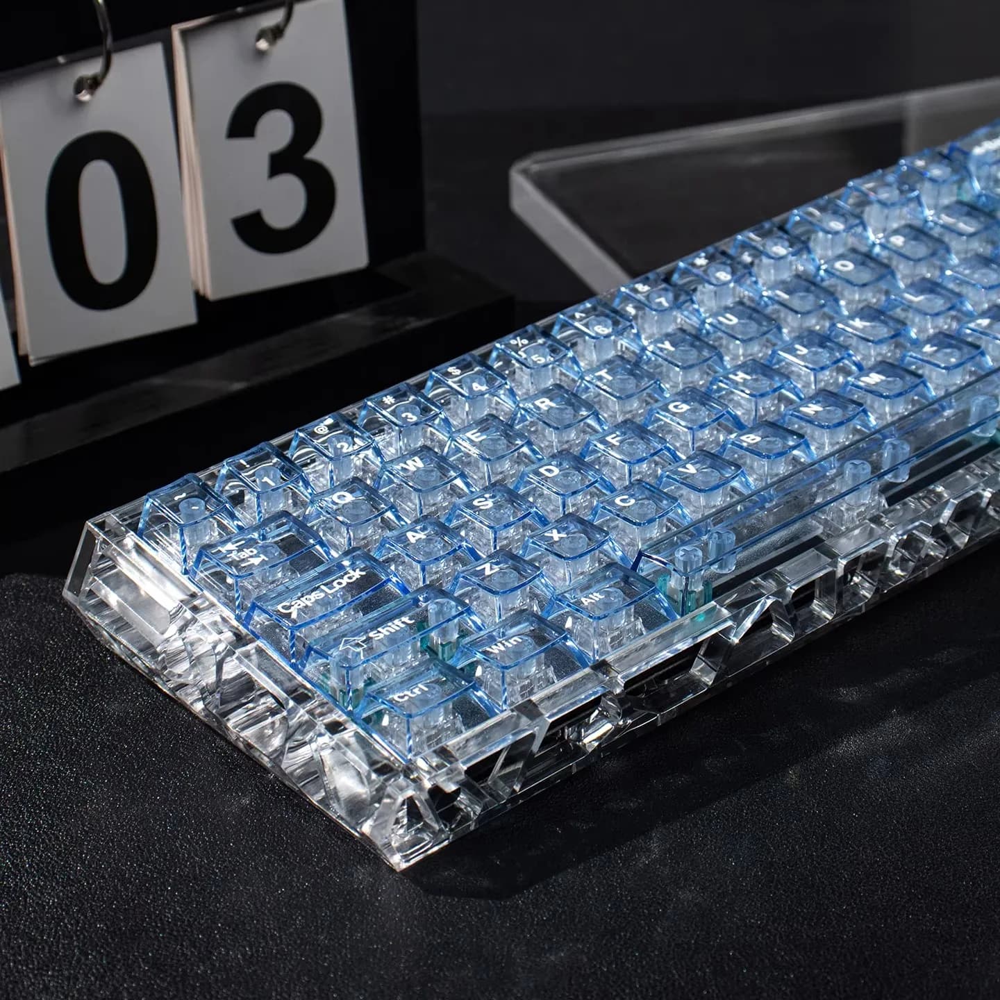 Blue Theme Keycaps 127 Key Customisation Kawaii PC Transparent Cherry Profile Keyboard Cap for Mechanical Keyboard Gift