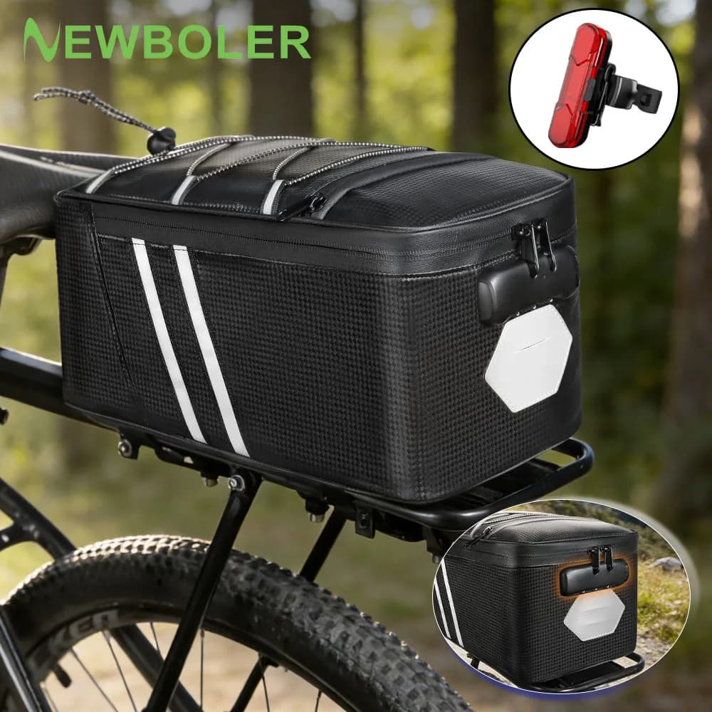 Borsa Posteriore per Bicicletta con Serratura a Combinazione, Borsa Portapacchi MTB, Borsa da Viaggio Impermeabile di Grande Capacità per Ciclismo