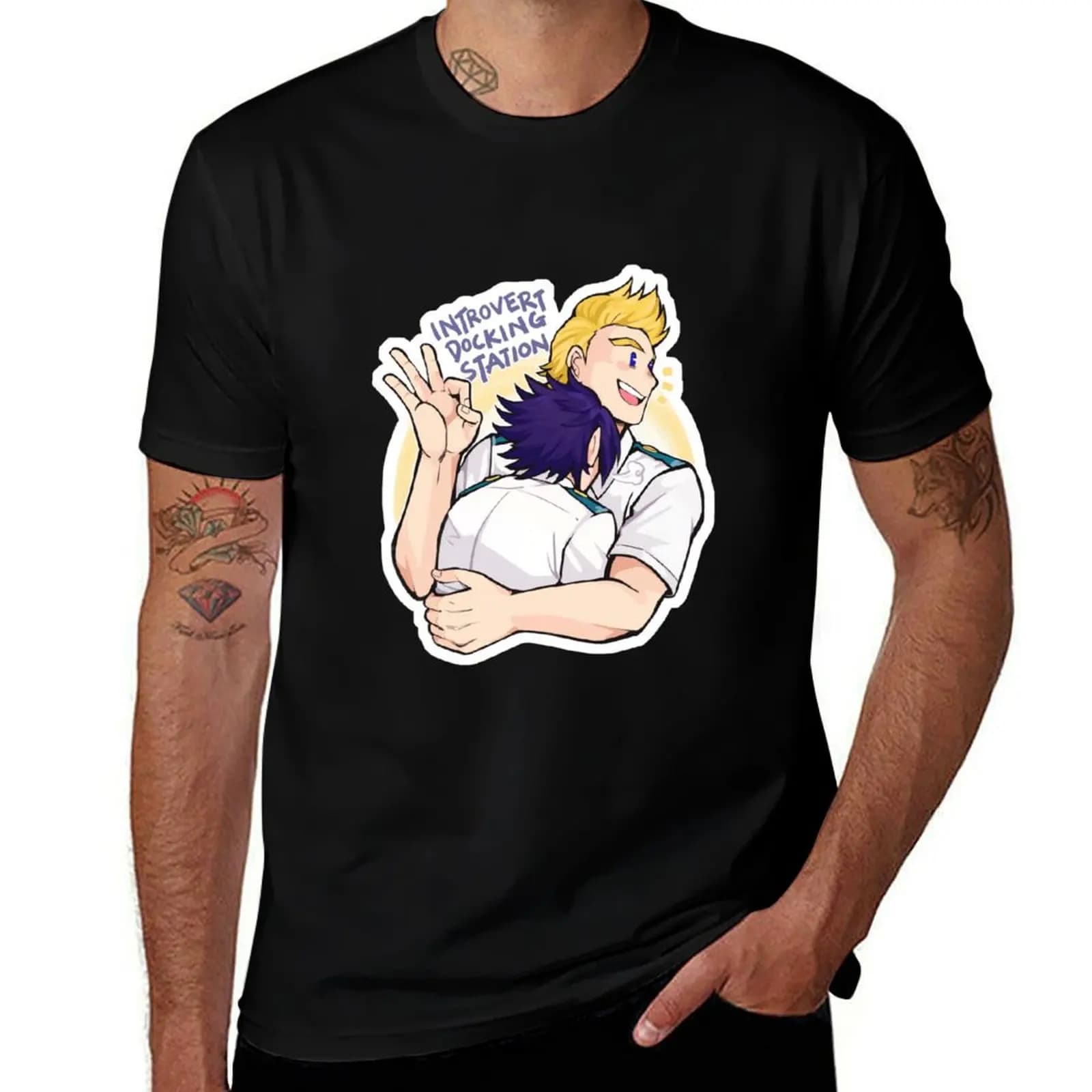 T-shirt Introvert Docking Station con stampa semplice