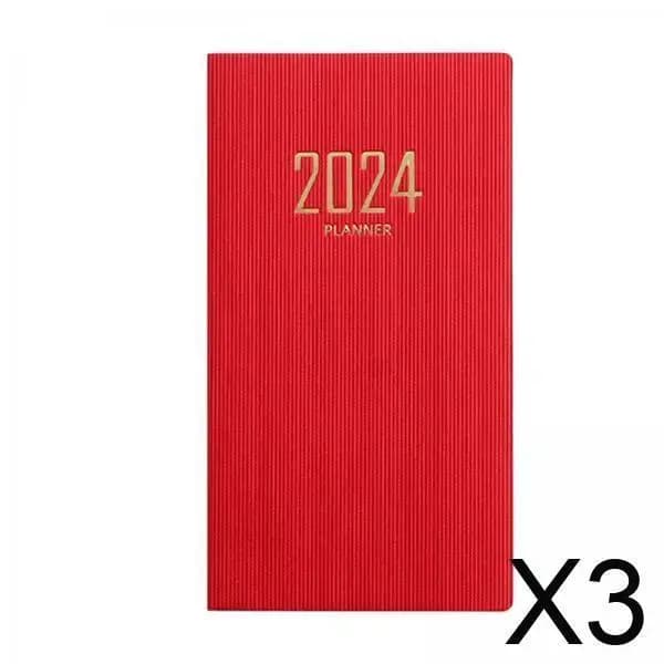 3x 2024 Agenda settimanale 2024 Libro di appuntamenti A6 60 fogli 120 pagine Agenda in carta spessa Notebook Pianificatore accademico per le imprese