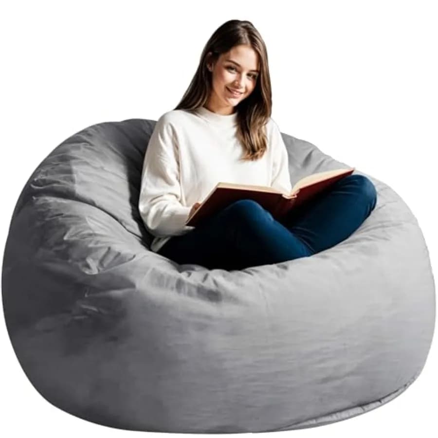 Poltrona Sacco per Adulti in Memory Foam ad Alta Resilienza, Divano Sacco con Rivestimento Rimovibile, Poltrona Sacco Oversize per Gaming