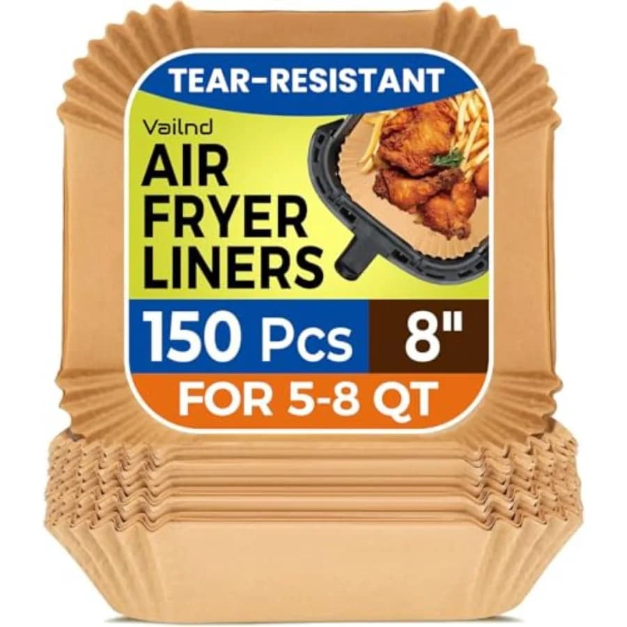 Pcs Air Fryer Liners Disposable, Square AirFryers Paper Unbleached Parchment Paper Sheets, Non-Stick Baking Paper Liner for Ove