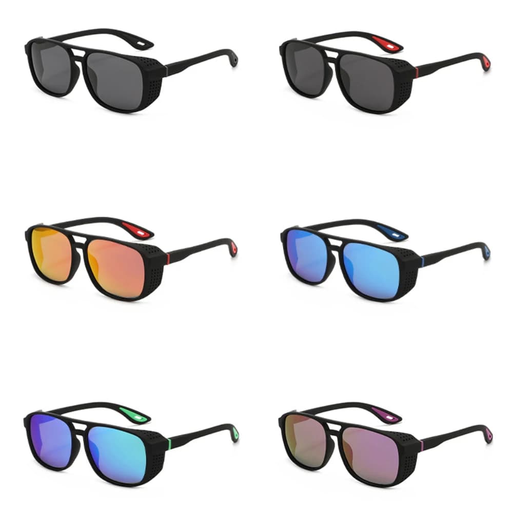 Occhiali Sportivi da Esterno UV400 da Uomo, Occhiali da Sole con Lenti Quadrate Vintage Polarizzate per Outfit Eleganti