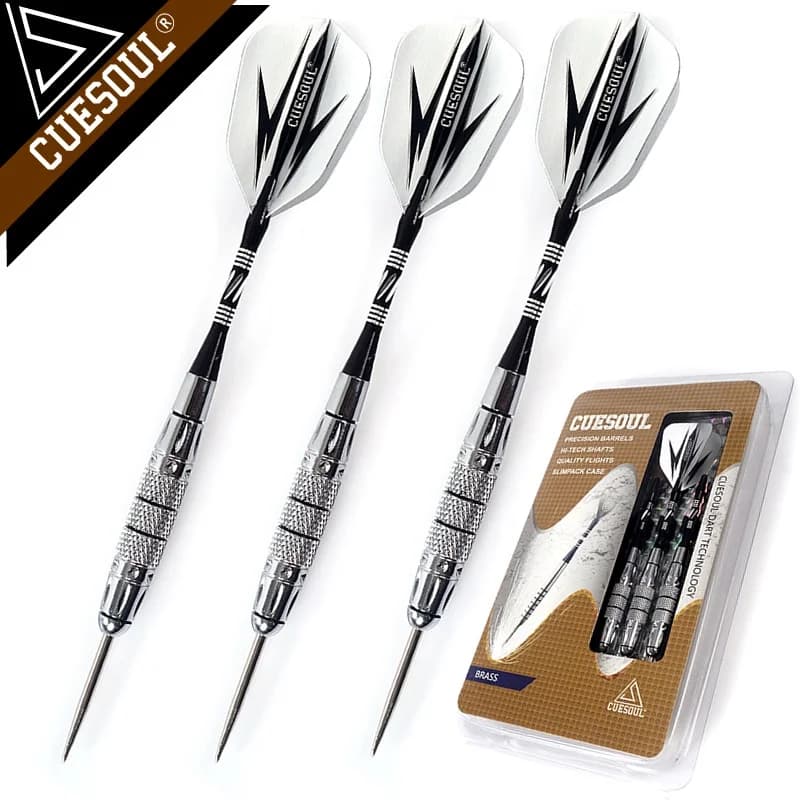 CUESOUL Freccette professionali con punta in acciaio da 20 g con botti in ottone e aste per freccette in alluminio
