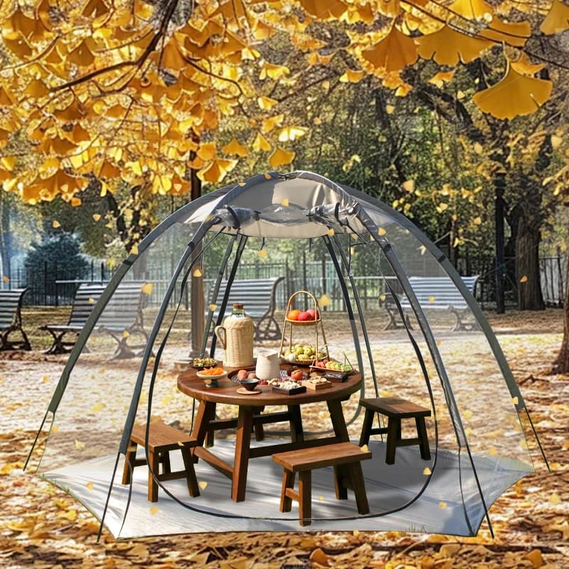 PVC Bubble Tent for 6 persons - Large weather resistant oversize basin - Camping sports tent - Starry sky curtain, transparent curtain