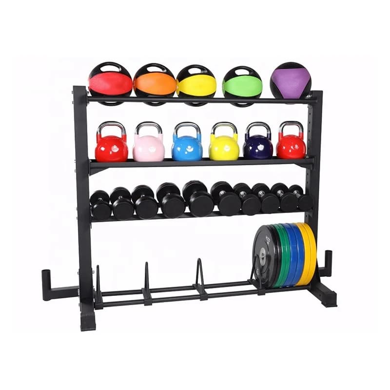 Scaffale portaoggetti multifunzione per attrezzature da palestra, per Wall Ball, Kettlebell, manubri e piastre bumper - Promozione vendite