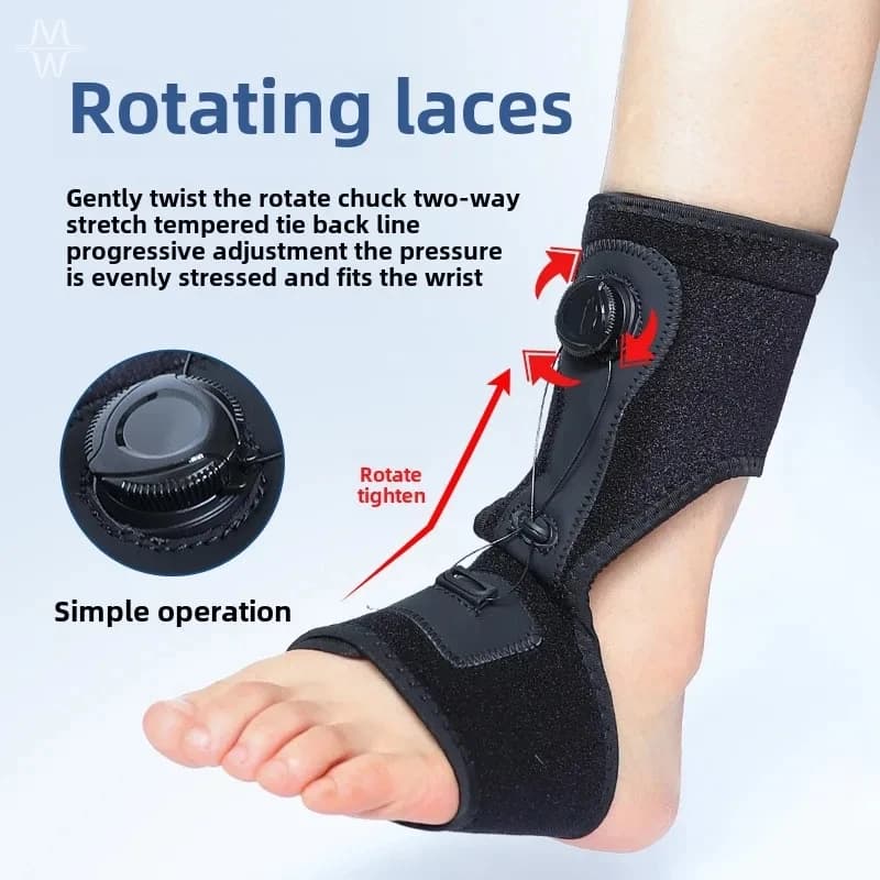 Silicone Anti-Slip Drop Foot Orthosis With Knob Adjustment Steel Wire Support Wearable Ankle Protector For Daily Shoes