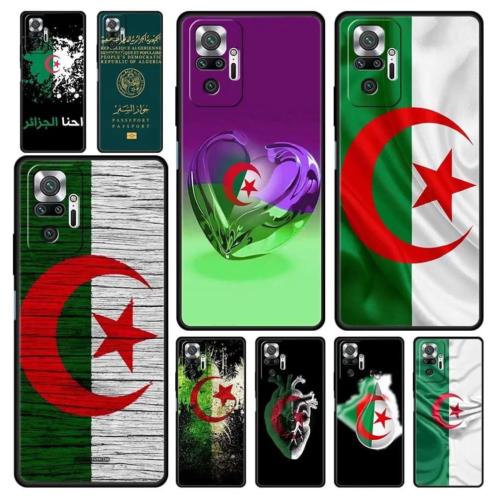 Phone Case Cover for Redmi 14C 13C Note 15 14 13 12 10 11 Pro Plus K40 4G 5G Shockproof Soft TPU Shell Algeria Passport Fundas