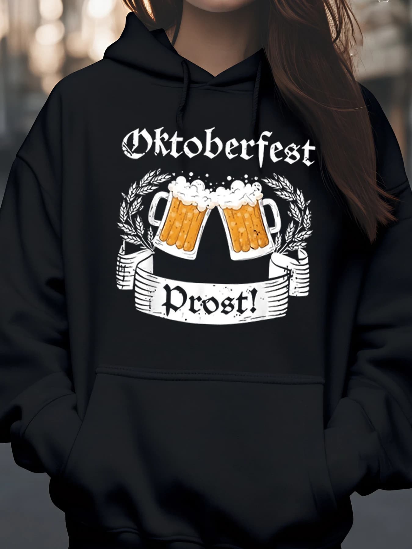 Oktoberfest Beer Tugs Prost Felpa con cappuccio Festival Abbigliamento casual per donna