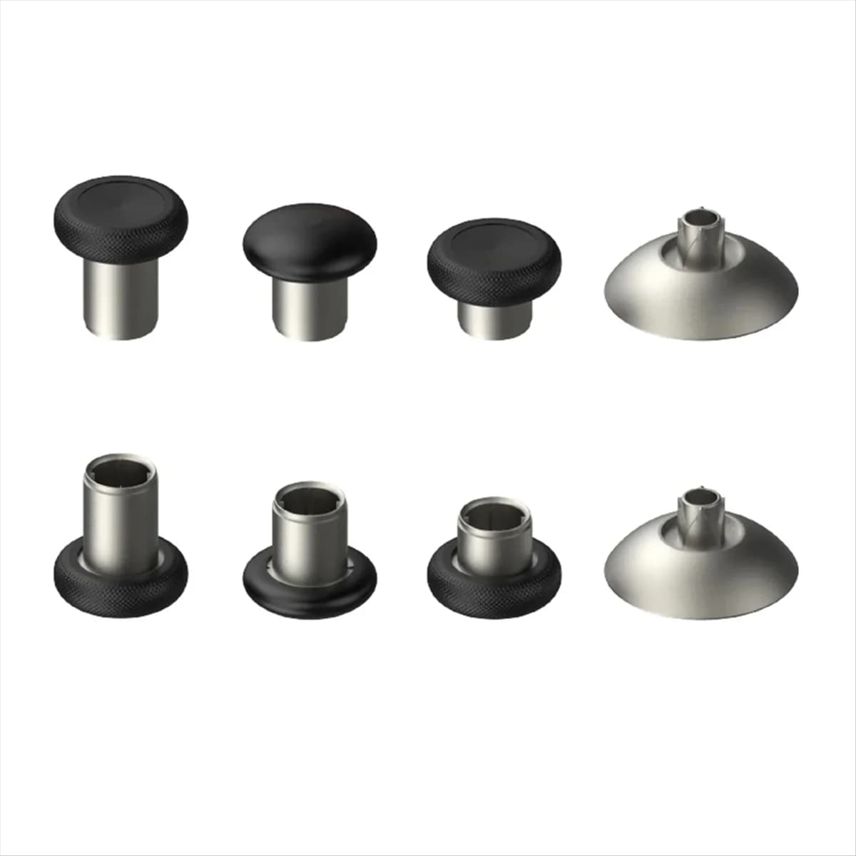 N-B63C 8 PACK Thumbsticks magnetici in metallo Joystick analogici per controller PS4/XBOX ONE/Xbox Series X/S Argento