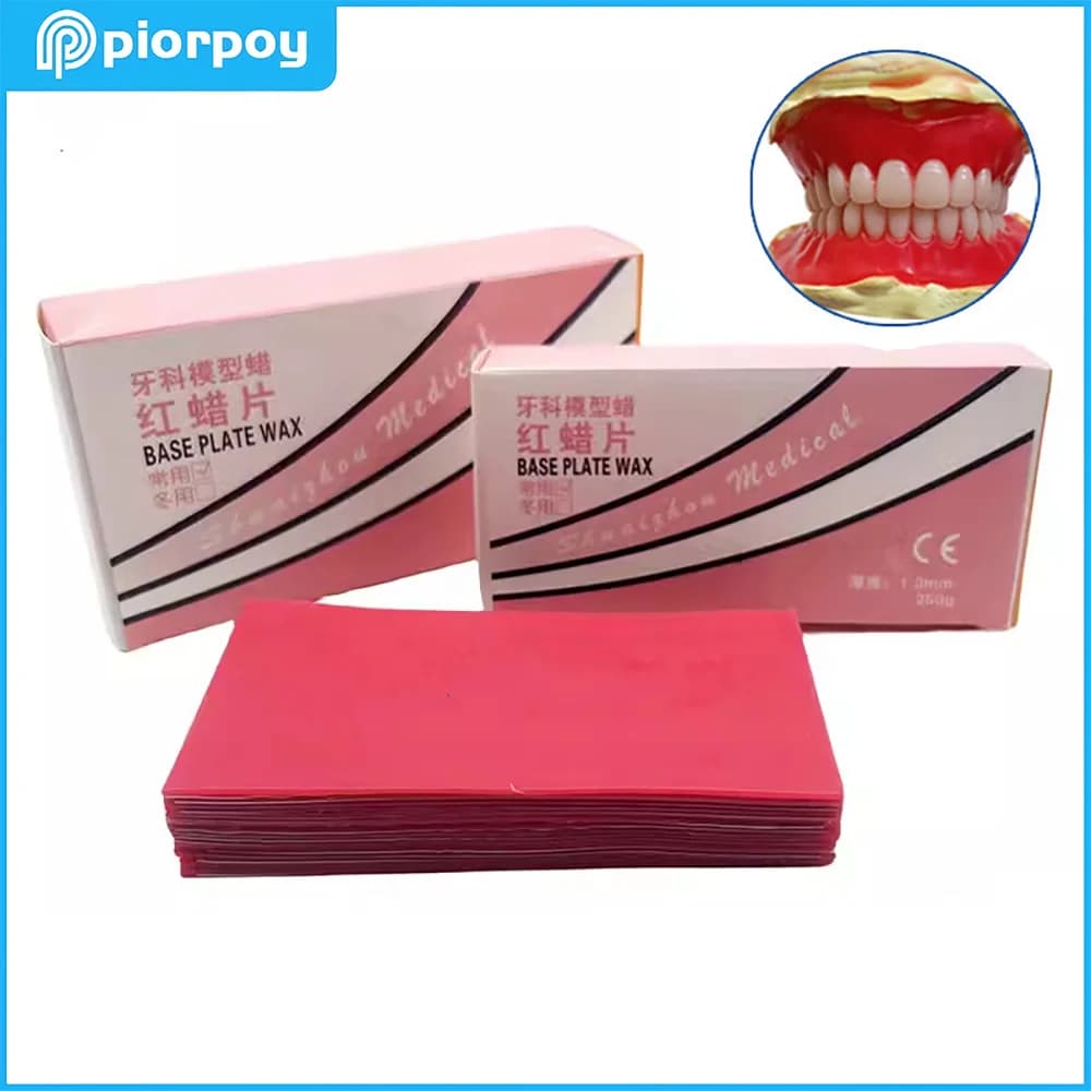 PIORPOY 1 Box Dental Material Red Wax Sheet Dentistry Lab Material Base Plate Use Modelling Wax Dentist Tools 1.3mm 2.0mm
