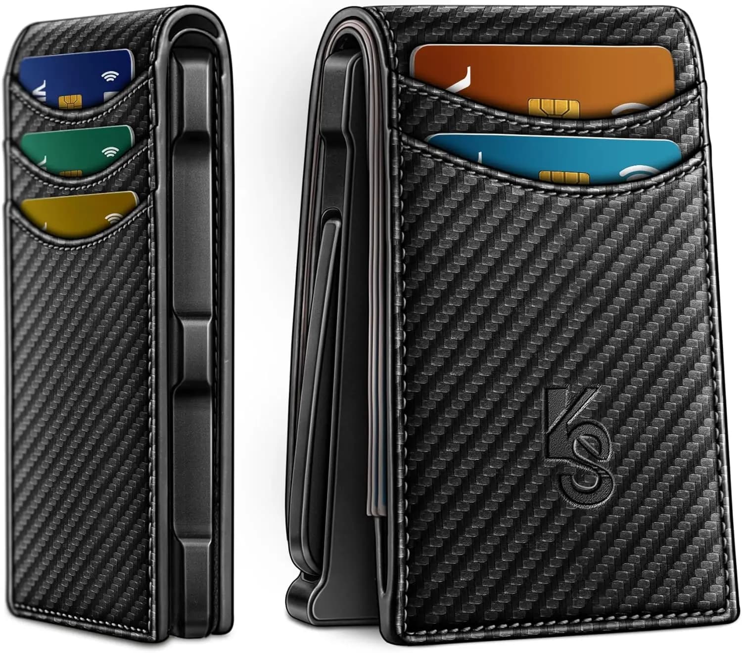 Portafoglio Sottile da Uomo con Chiusura Magnetica, Accesso Pop-up per 12 Carte, Protezione RFID