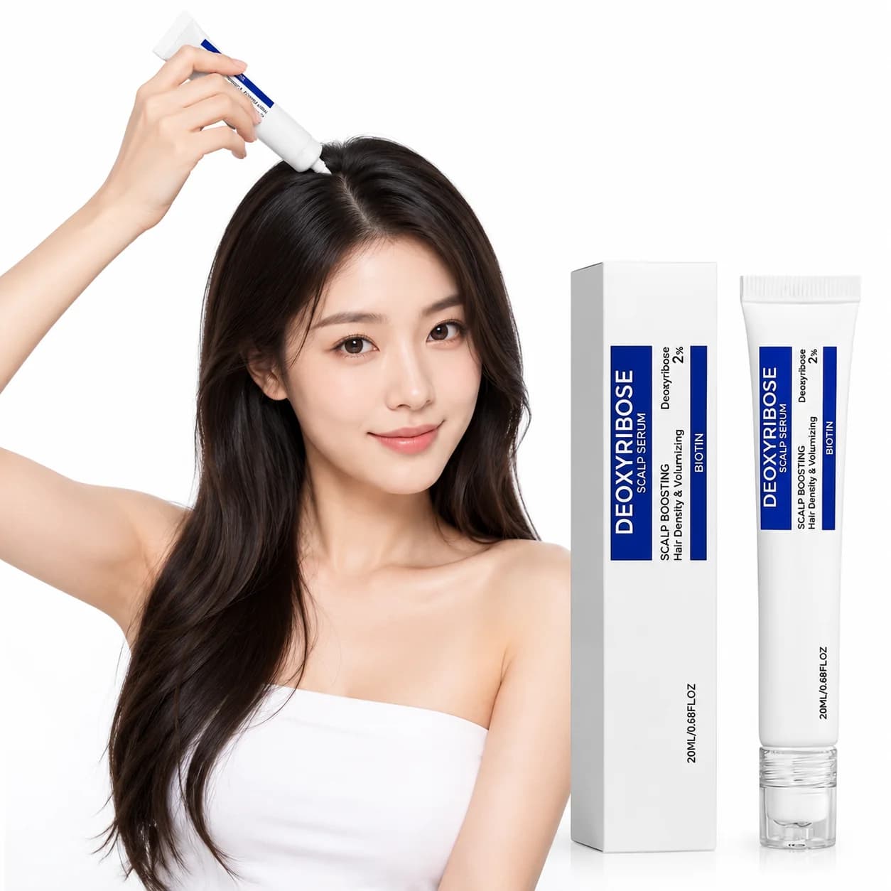 Deoxyribose Scalp Boosting Serum 2% Hair Density Volumizing Essence Biotin Roller Ball Non-Greasy Hair Nourishing Care