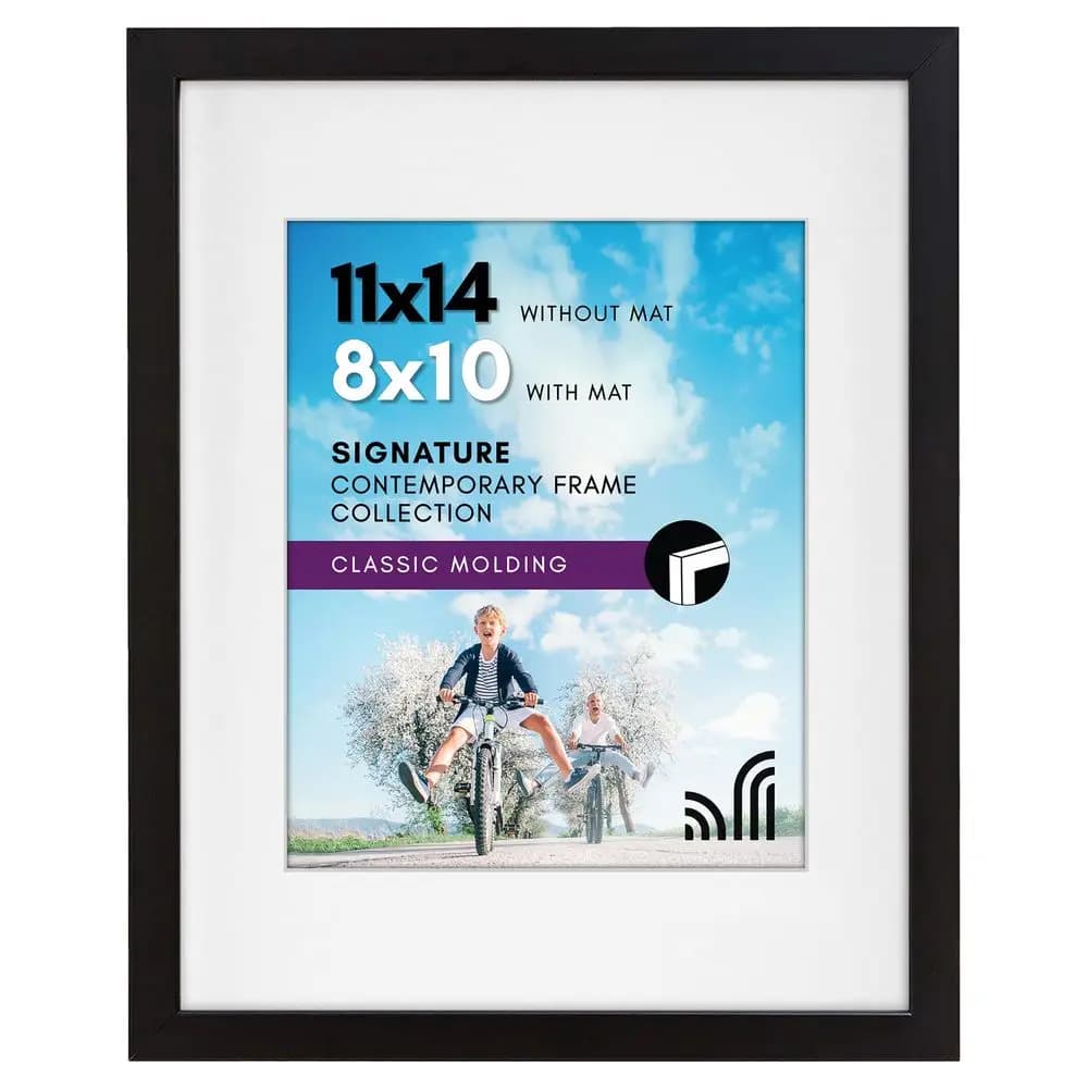 Cornice per foto 11x14 con vetro anti-rottura, utilizzabile come cornice 8x10 con passepartout o per esporre foto 11x14 senza passepartout, collezione Signature.