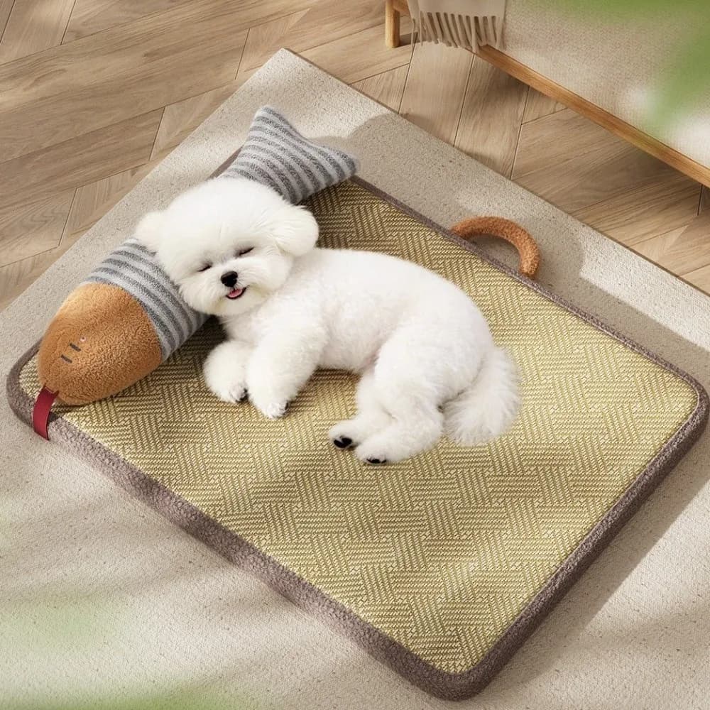 Fish Shape Anti-scratch Cane Mat, Non-slip Bearing for Domestic Animals with Handle, Breathable Cat Mat
