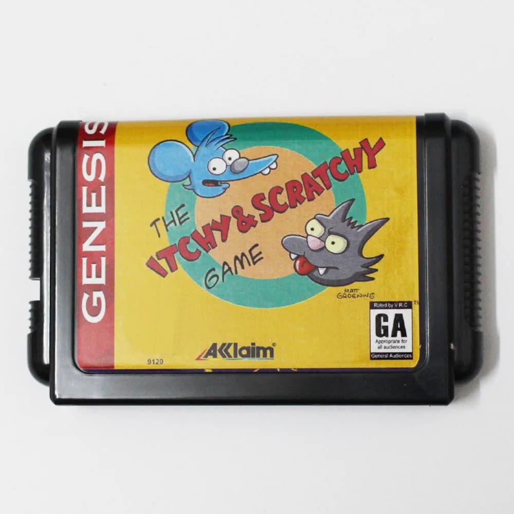 The Itchy & Scratchy Game Scheda di gioco MD a 16 bit per console Sega MegaDrive Genesis a 16 bit