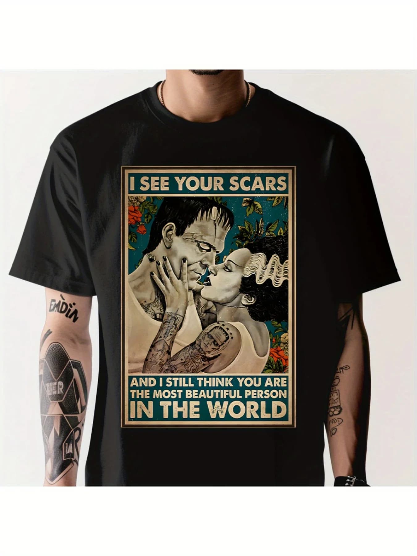T-shirt unisex di Halloween Sposa di Frankenstein - T-shirt casual horror vintage