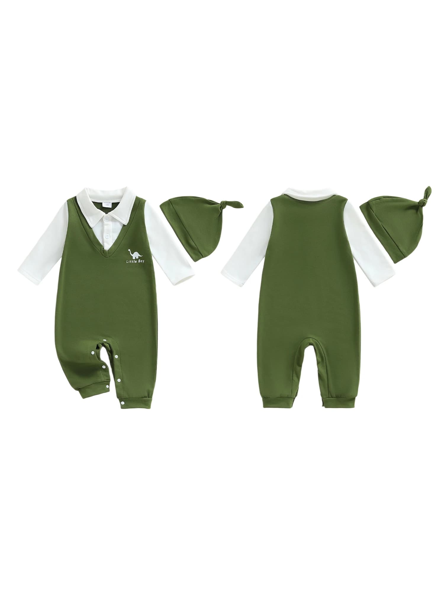 Children's autumn pad for boys, long sleeve, twisted, animal print, with matching cap