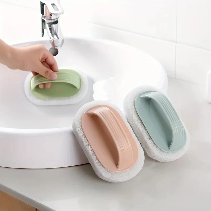 Multi-Purpose Bathroom Kitchen Cleaning Brush, Sponge Scrubber for Bathtub, Washbasin, Toilet, Glass & Wall Tiles