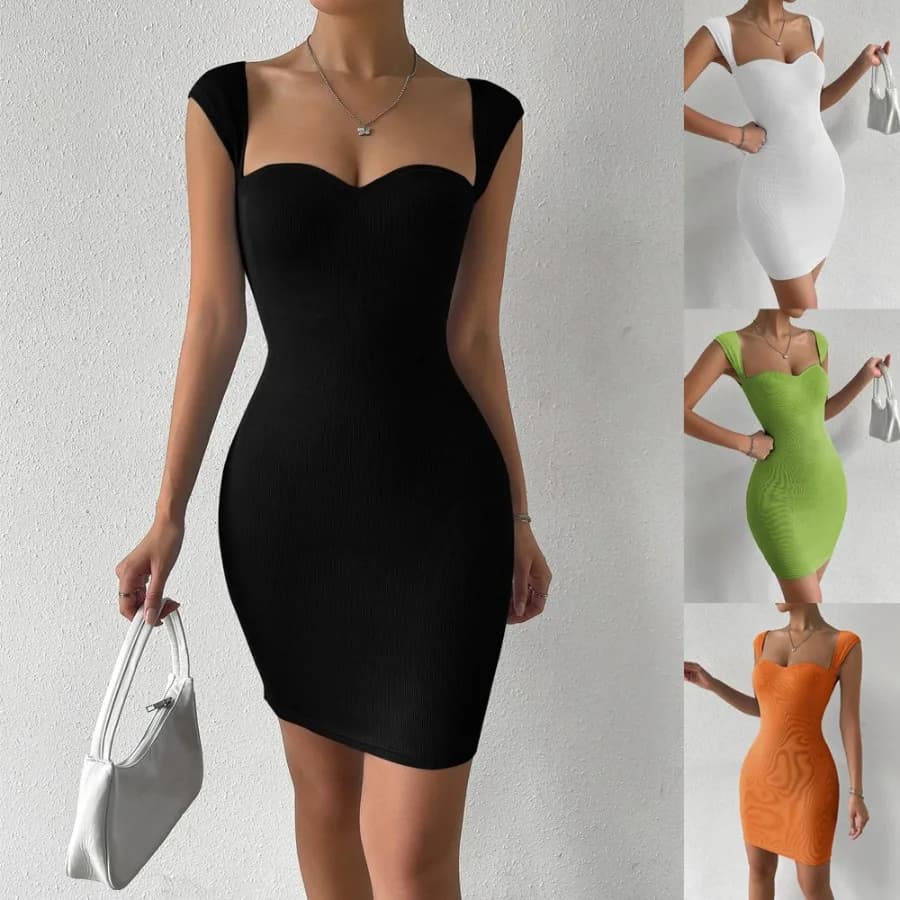 【Nuovo stile】Nuovi prodotti primavera estate 2026: Abito da donna sexy senza maniche in maglia con bretelle e gonna a tubino per discoteca