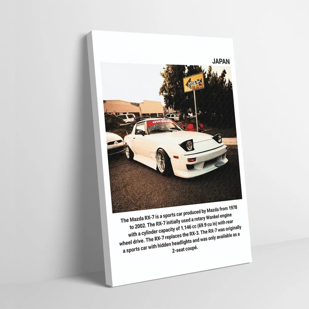Poster Stampa Auto Sportiva RX-7 Quadri Personalizzati su Tela per Decorazione Parete Regalo per Arredamento Casa Cornici Decorative