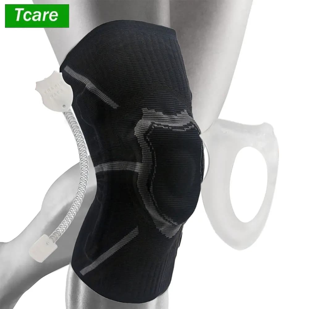 Supporto per Ginocchio Unisex, Fascia Compressiva con Cuscinetto in Gel per Rotula e Stabilizzatori Laterali, per Lesioni al Menisco e Dolori Articolari
